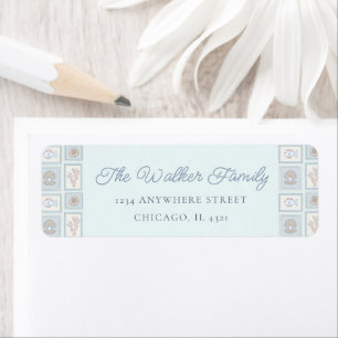 Pastel Ocean Stamps Baby Shower Return Address