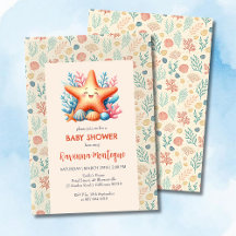 Pastel Ocean Starfish Personalised Baby Shower