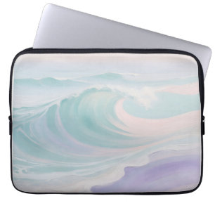 Pastel Ocean Wave Painting Laptop Sleeve
