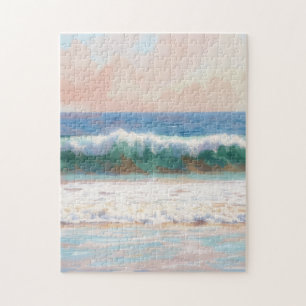 Pastel Ocean Wave Scene Puzzle