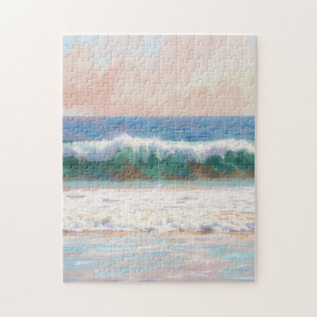 Pastel Ocean Wave Scene Puzzle (Vertical)