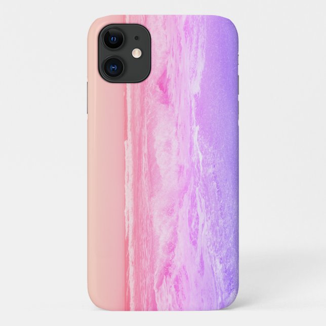 Pastel Ocean Waves Beach iPhone 11 Case (Back)