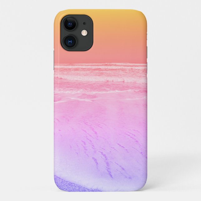 Pastel Ocean Waves Beach iPhone 11 Case (Back)
