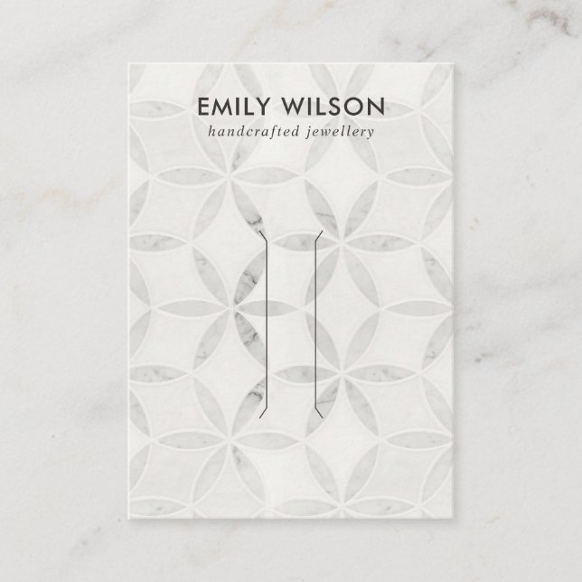 PASTEL OFF WHITE FLORAL HAIR CLIP DISPLAY CARD (Front)