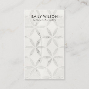 PASTEL OFF WHITE FLORAL STUD EARRING DISPLAY CARD