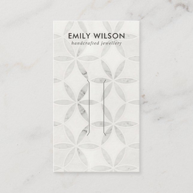 PASTEL OFF WHITE FLORAL STUD EARRING DISPLAY CARD (Front)