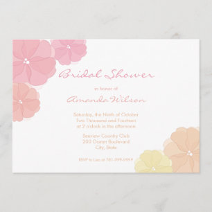 Pastel Ombre Floral Bridal Shower Invitations