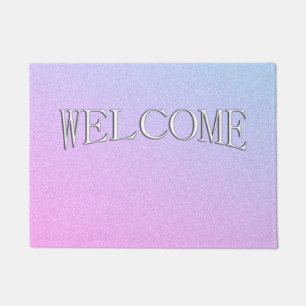 Pastel Ombre Glitter Welcome Mat