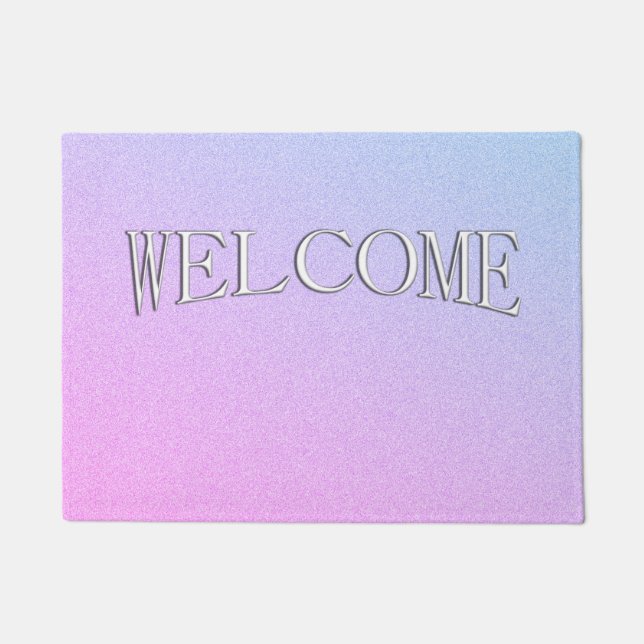 Pastel Ombre Glitter Welcome Mat (Front)
