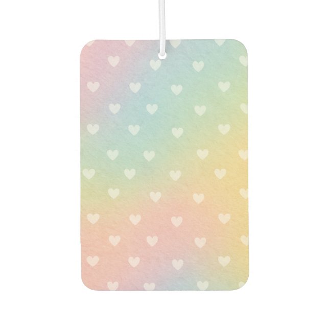 Pastel Ombre Hearts Pattern Air Freshener (Front)