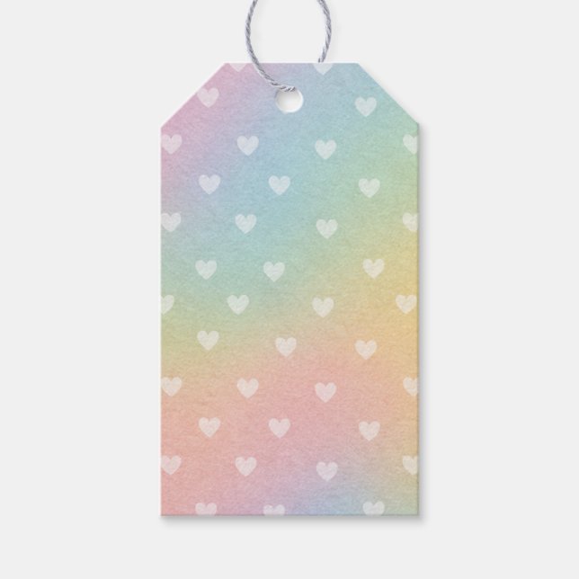 Pastel Ombre Hearts Pattern Gift Tags (Front)