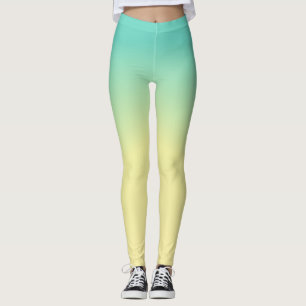 Pastel Ombre Leggings -  Green to Yellow Gradient