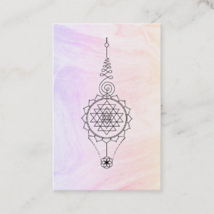 *~* Pastel Ombre Marble Reiki Healing Nirvana Business Card