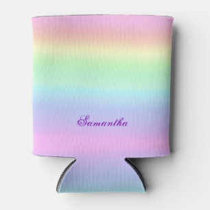 Pastel Ombre Rainbow Can Cooler