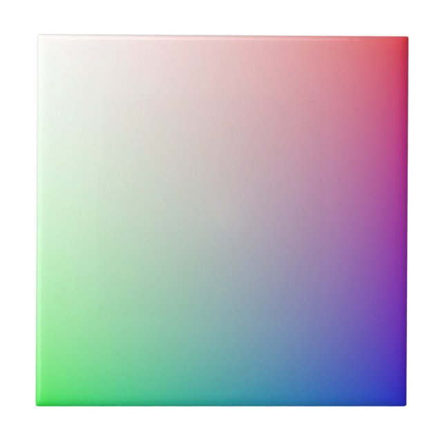 Pastel Ombre Rainbow Colours Tile (Front)