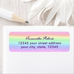 Pastel Ombre Rainbow Return Address