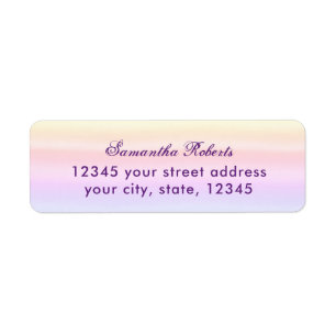 Pastel Ombre Rainbow Return Address Label