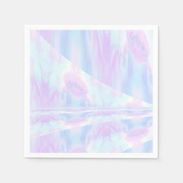 Pastel Ombre Tie Dye Ripples Girly Napkin (Front)