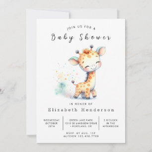 Pastel Online Giraffe Baby Shower Invitation