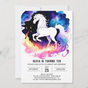 Pastel Online Horse Birthday Invitation