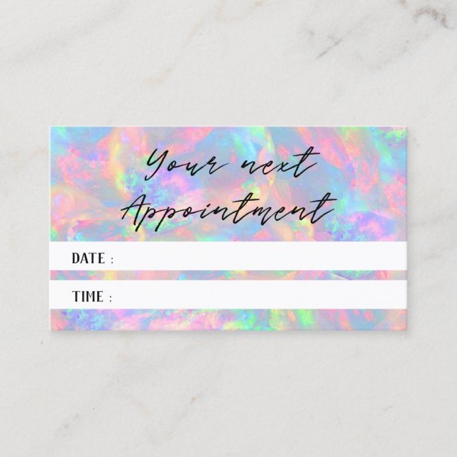 pastel opal appointment card (Front)