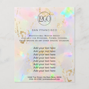 pastel opal FAUX holograph Flyer