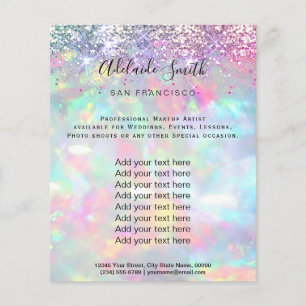 pastel opal glitter FAUX holograph Flyer