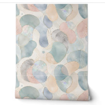 Pastel Opal Organic Shapes Watercolor