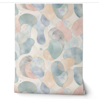 Pastel Opal Organic Shapes Watercolor Wallpaper