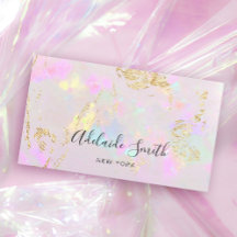 pastel opal texture mineral business card