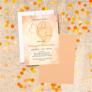 Pastel Orange Abstract Background Bridal Shower Invitation
