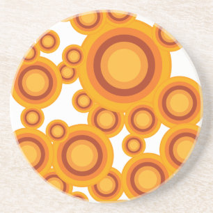 pastel orange circle coaster