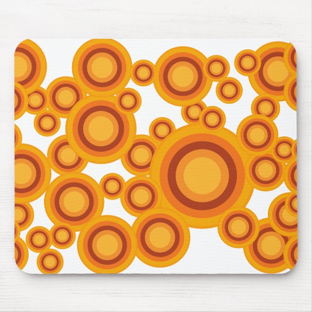 pastel orange circle mouse mat (Front)