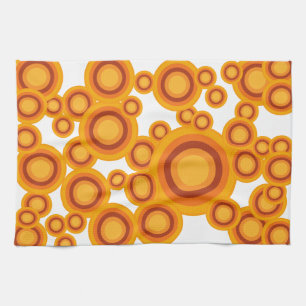 pastel orange circle tea towel