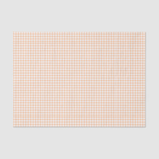 Pastel Orange Gingham Pattern Small Check Plaid Tissue Paper