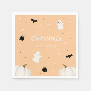 Pastel Orange Halloween Baby Shower Napkin
