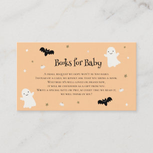 Pastel Orange Halloween Books for Baby Enclosure Card