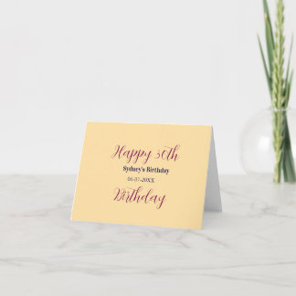 Pastel orange happy 30th birthday name date purple thank you card