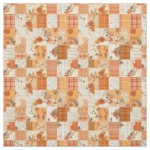 Pastel Orange Patchwork Vintage Cottagecore Quilt
