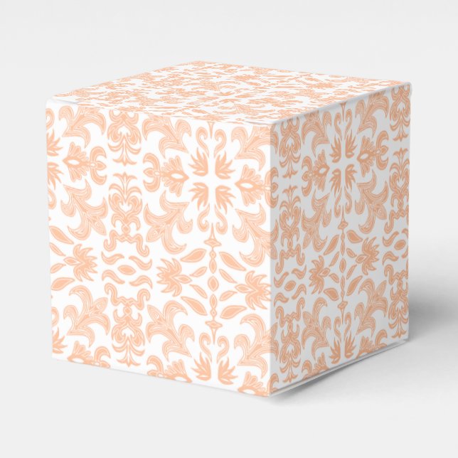 Pastel Orange Patterned Favour Boxes (Front Side)
