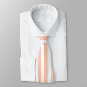 Pastel Orange Peach Stripes Solid Colour Tie