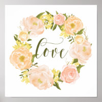 Pastel Orange Peonies Wreath | Love Lettering