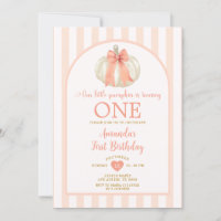 Pastel Orange Pumpkin Bowtie 1st Birthday Party