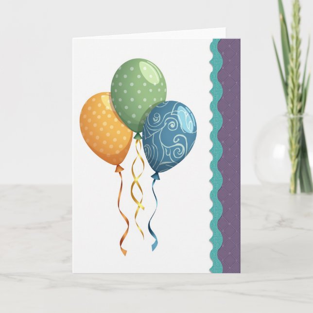 Pastel Orb Birthday Illustration Card (Front)