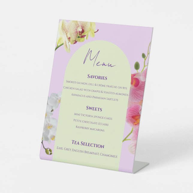 Pastel Orchid Menu Sign (Front)