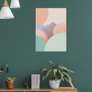Pastel Organic Circles Poster Boho Abstract Art