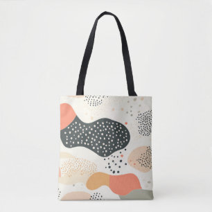 Pastel Organic Shapes Tote Bag with Colourful