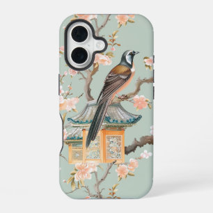 Pastel Oriental Bird and Fruit Blossoms iPhone 16 Case