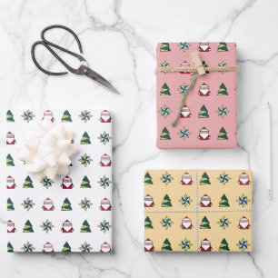 Pastel Origami Christmas Wrapping Paper Sheet
