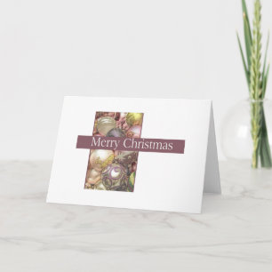 Pastel ornaments holiday card